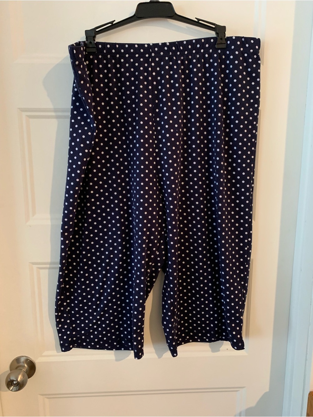 EMOTIONS / reve, women's Navy Polka Dot Wide Leg PJ Capris Size XL
